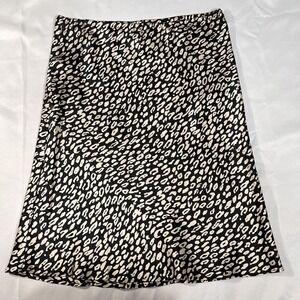 Vintage Allison Taylor 100% silk animal print cheetah midi pull on skirt size L